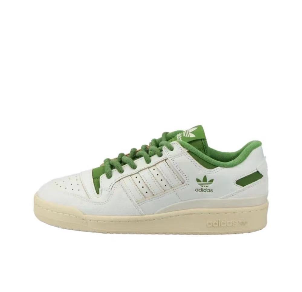 Adidas Forum Low Sneakers in White and Green FZ6296 - product image from the listing.