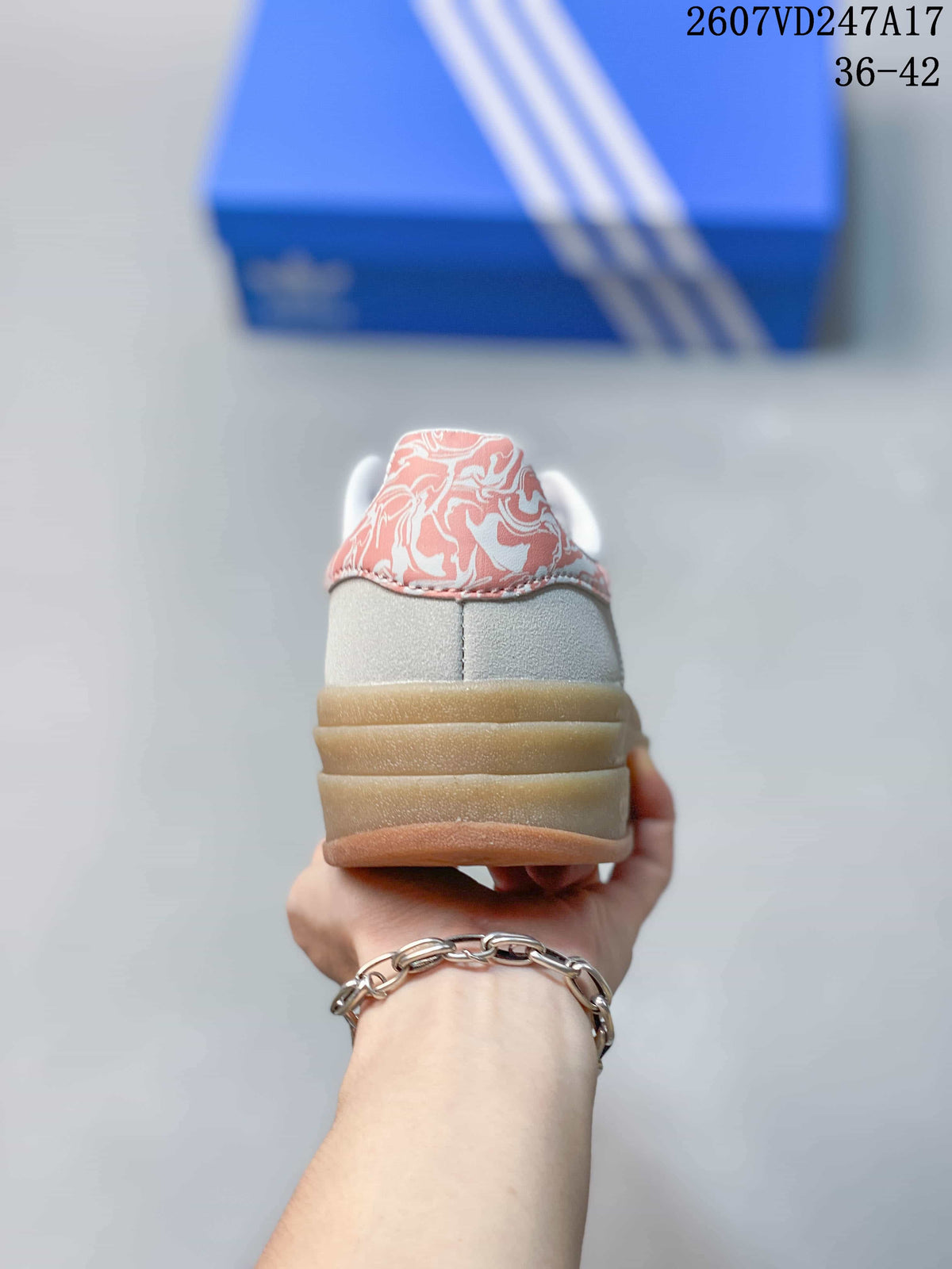 adidas Gazelle Bold Platform Sneakers in Light Gray Pink - product image from the listing.