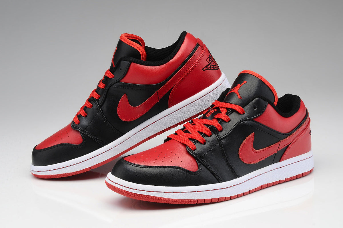Air Jordan 1 Low Black Red Sneakers - product image from the listing.
