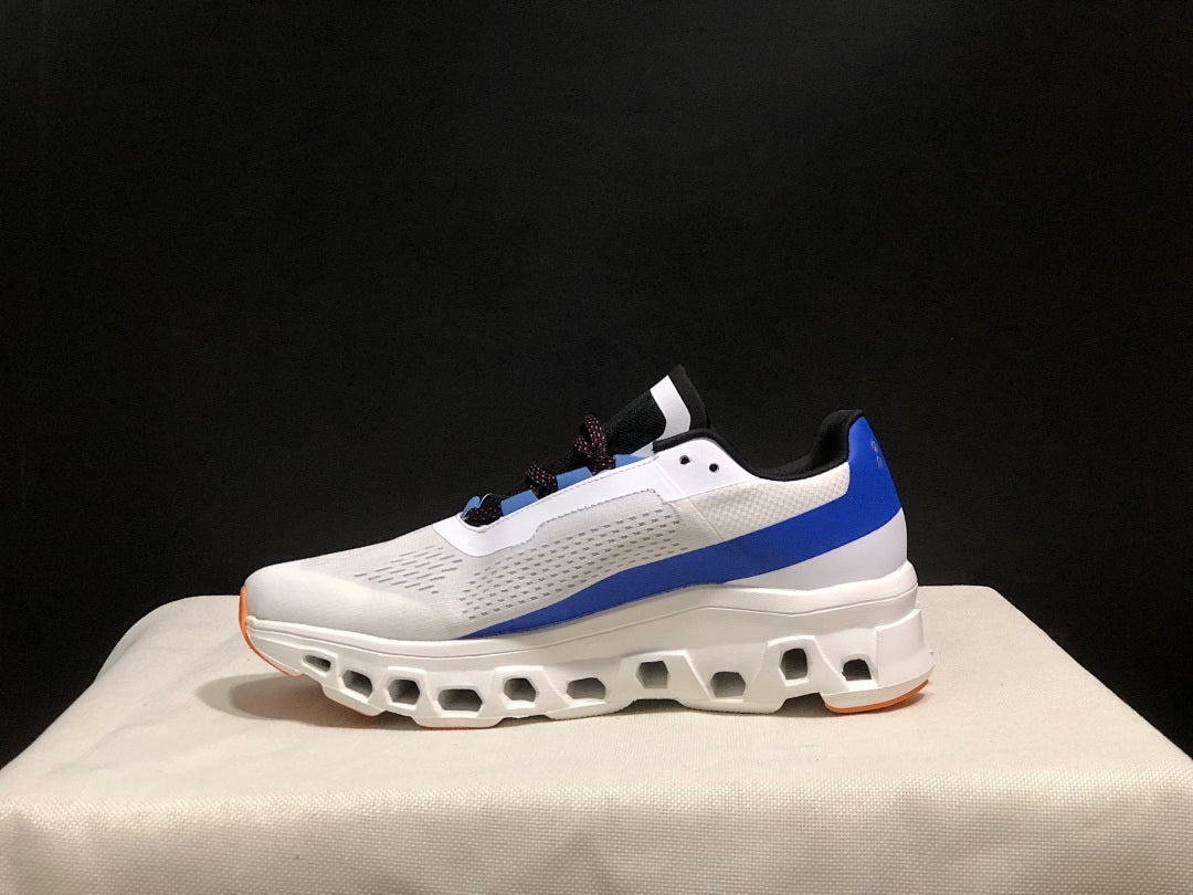 On Cloudmonster Sneakers in Mist in White and Blue - product image from the listing.