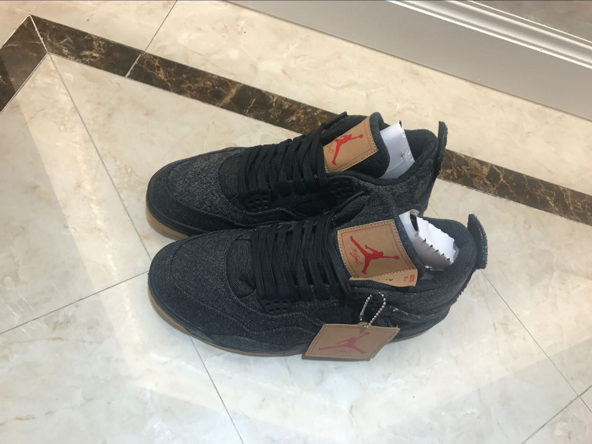 Jordan 4 Retro Levi's Sneakers in Black Denim A02571-001 - product image from the listing.