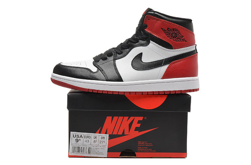 Jordan 1 High Sneakers in Black, in White and Red - product image from the listing.