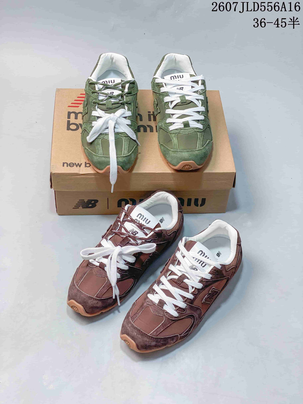 Miu Miu x New Balance 530 SL Sneakers Green or in Brown 2607JLD556A16 - product image from the listing.