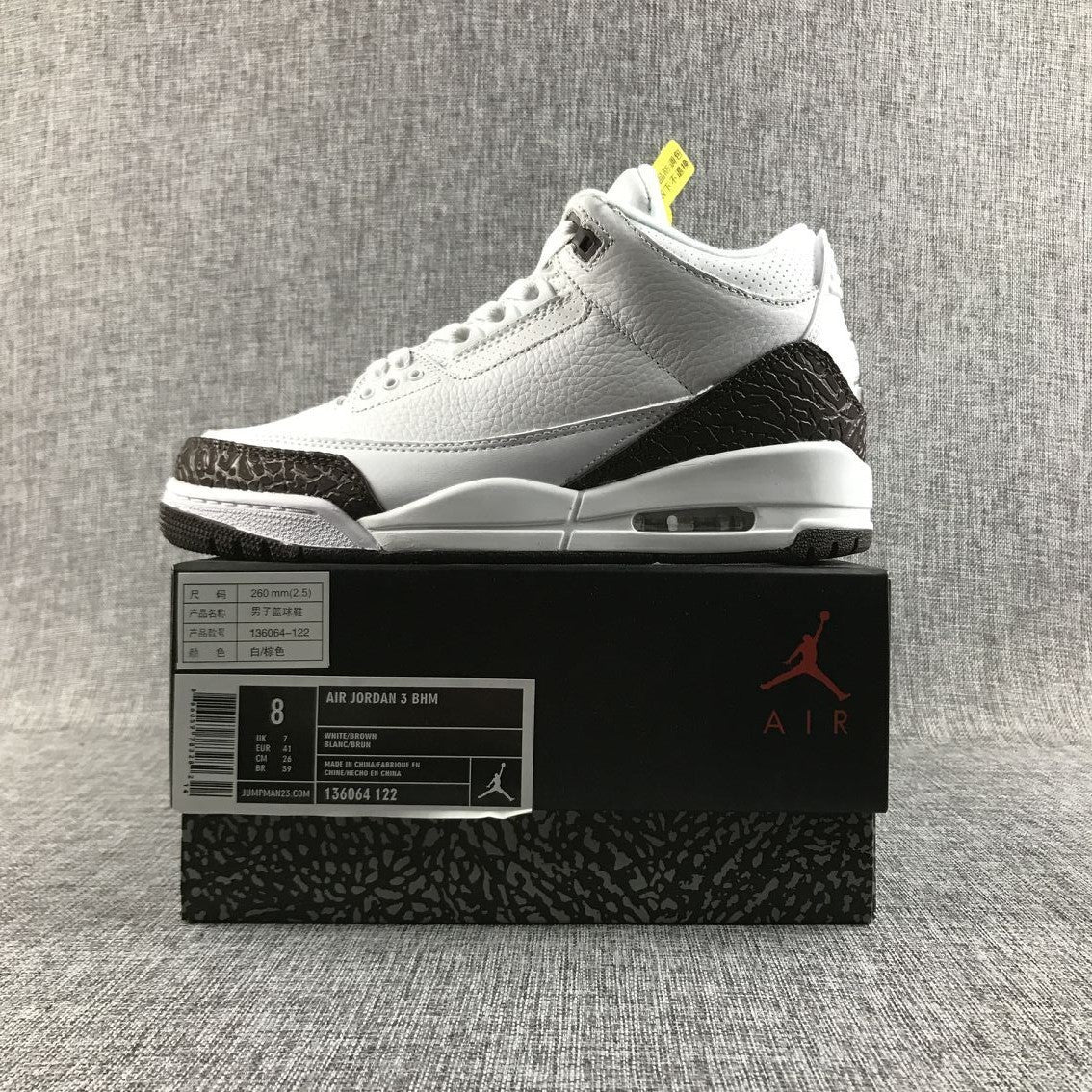 Air Jordan 3 Retro Sneakers in Mocha White and Brown - product image from the listing.