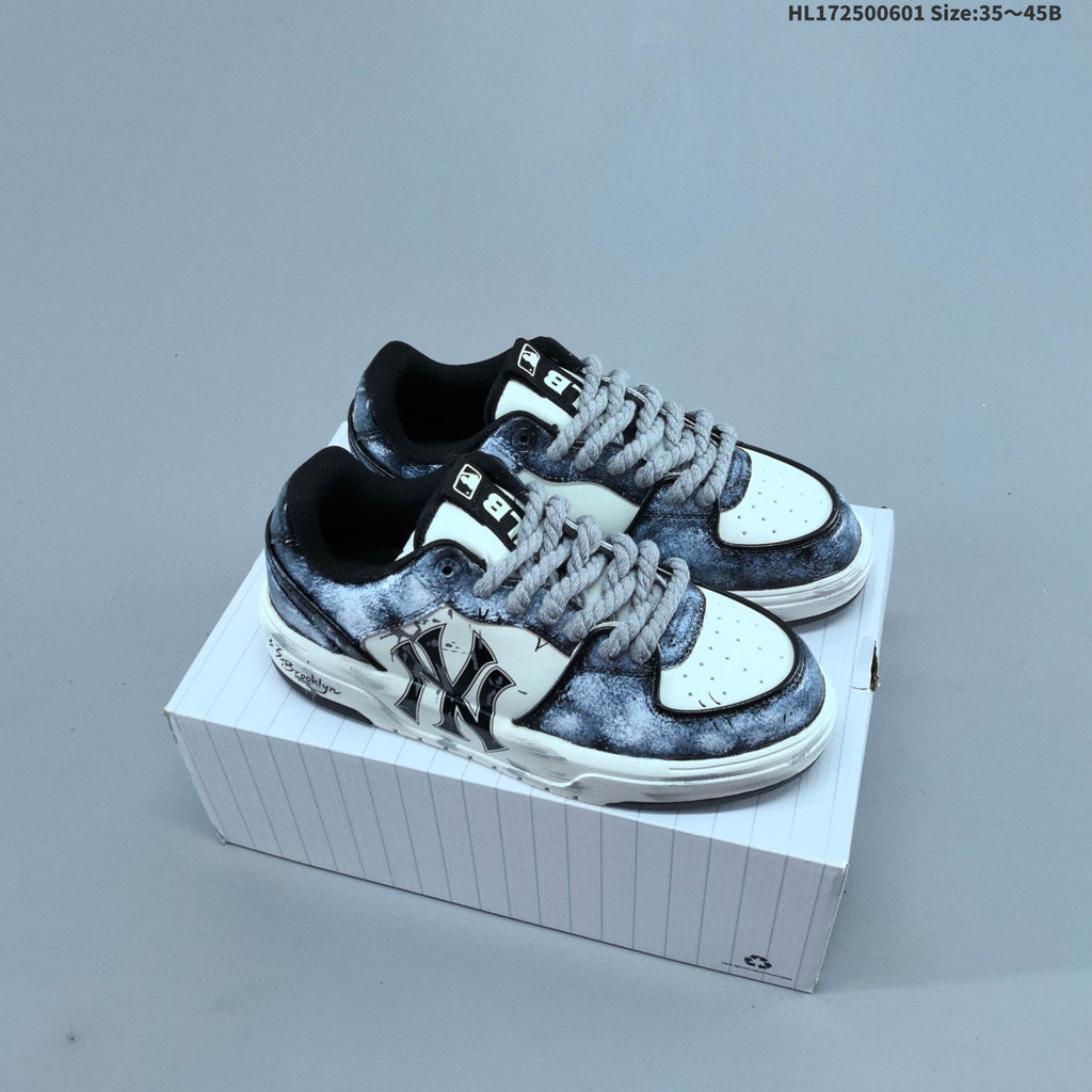 MLB Chunky Liner Low-Top Sneakers, in Black and White - product image from the listing.