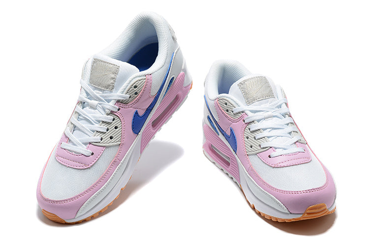 Nike Air Max 90 Sneakers in White Pink Blue DX3316-100 - product image from the listing.