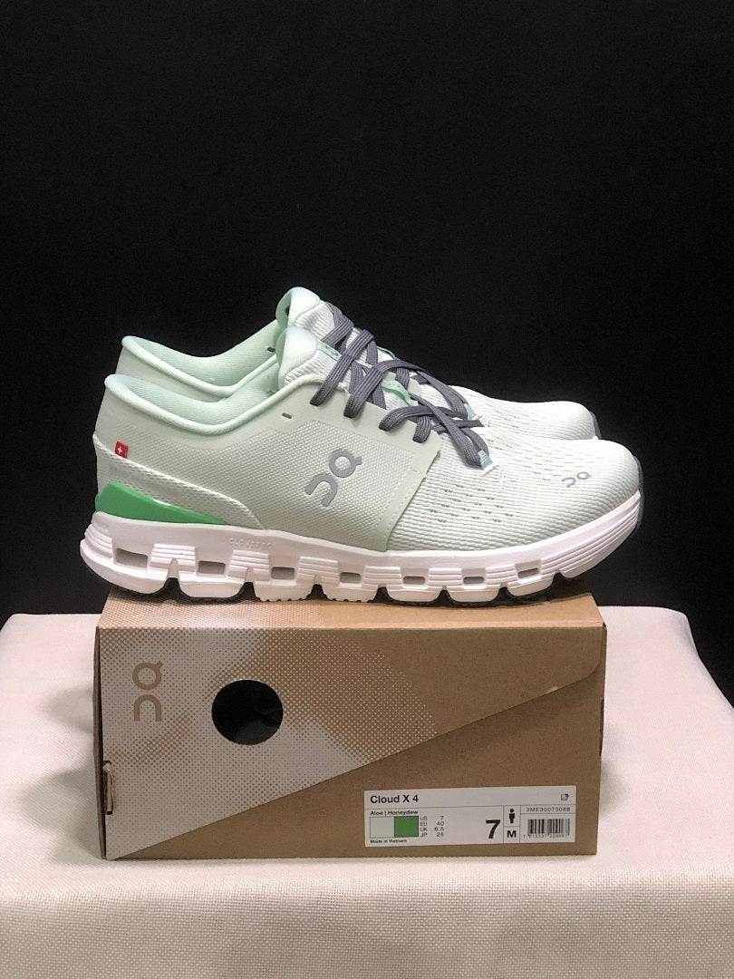 Mint Green On Cloud X 4 Sneakers - product image from the listing.