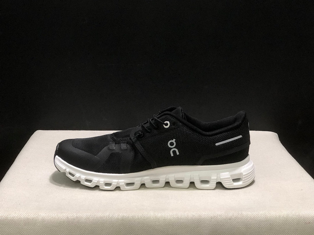 On Cloud 6 Running Sneakers in Black White - product image from the listing.