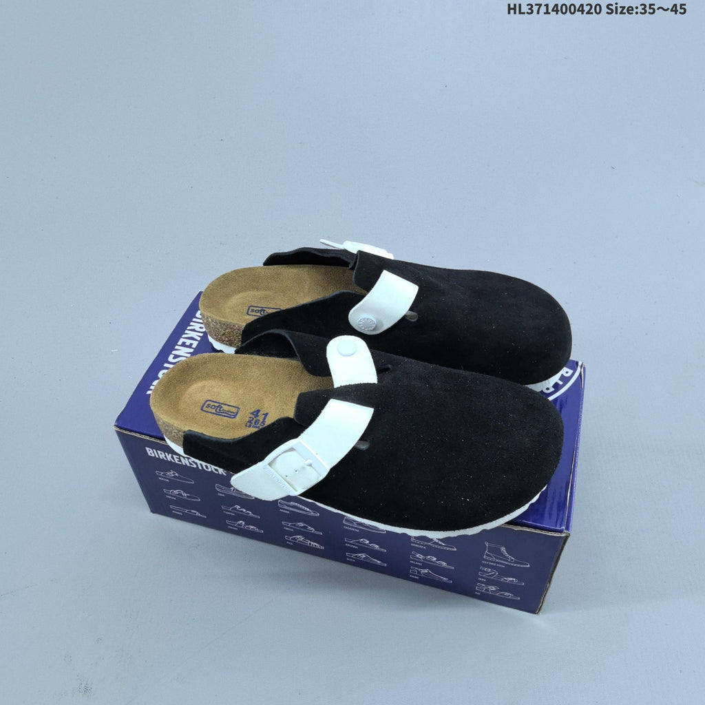 Boston VL Suede Clogs with Adjustable Buckle by Birkenstock - product image from the listing.