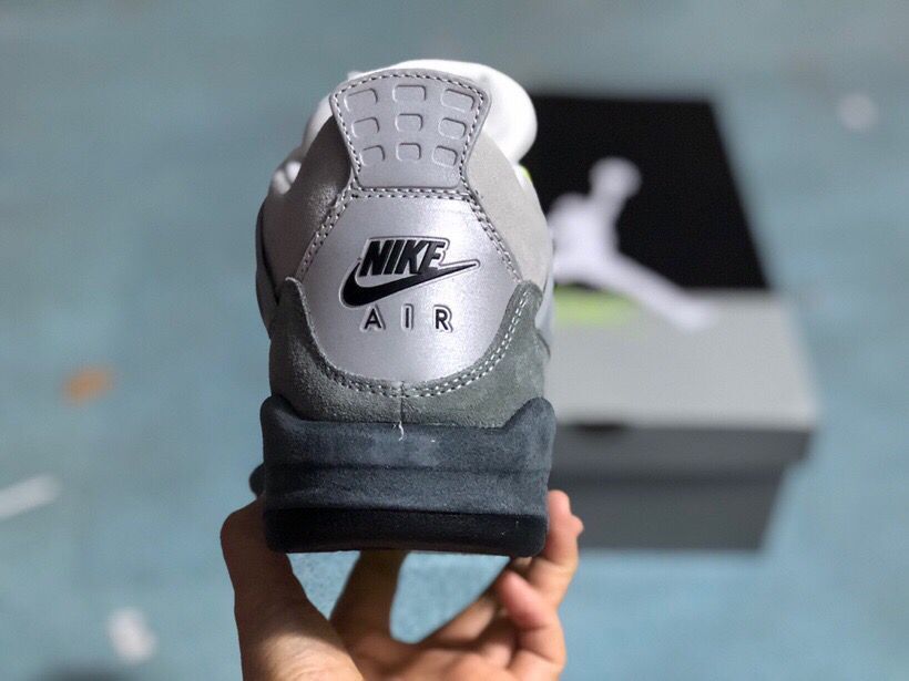 Jordan 4 Retro Sneakers in Gray Green - product image from the listing.