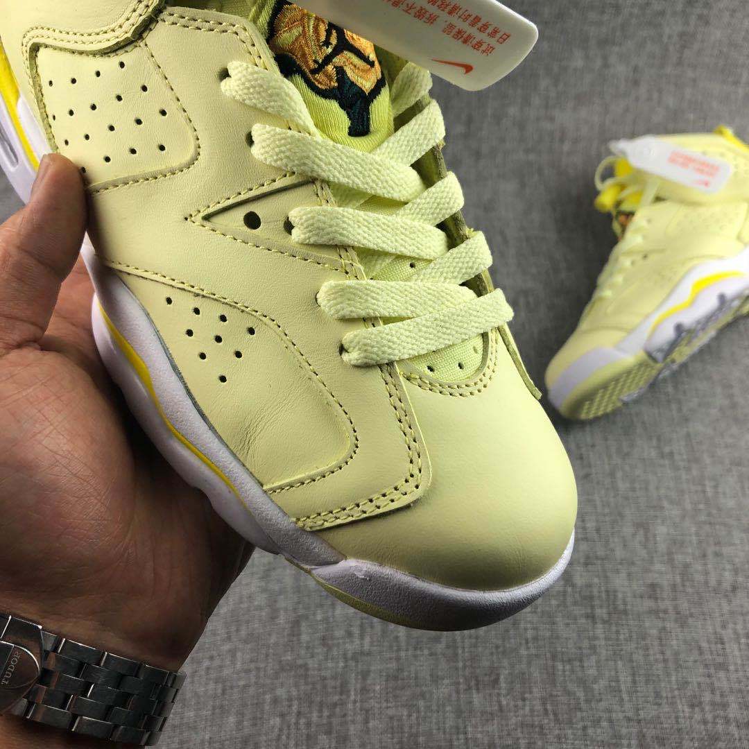 Air Jordan 6 Floral Yellow High-Top Sneakers - product image from the listing.