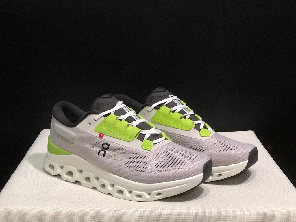 On Cloudstratus 3 Running Shoes, in White Grey Green - product image from the listing.