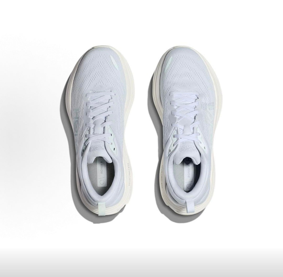 HOKA Bondi 8 Running Sneakers in White - product image from the listing.