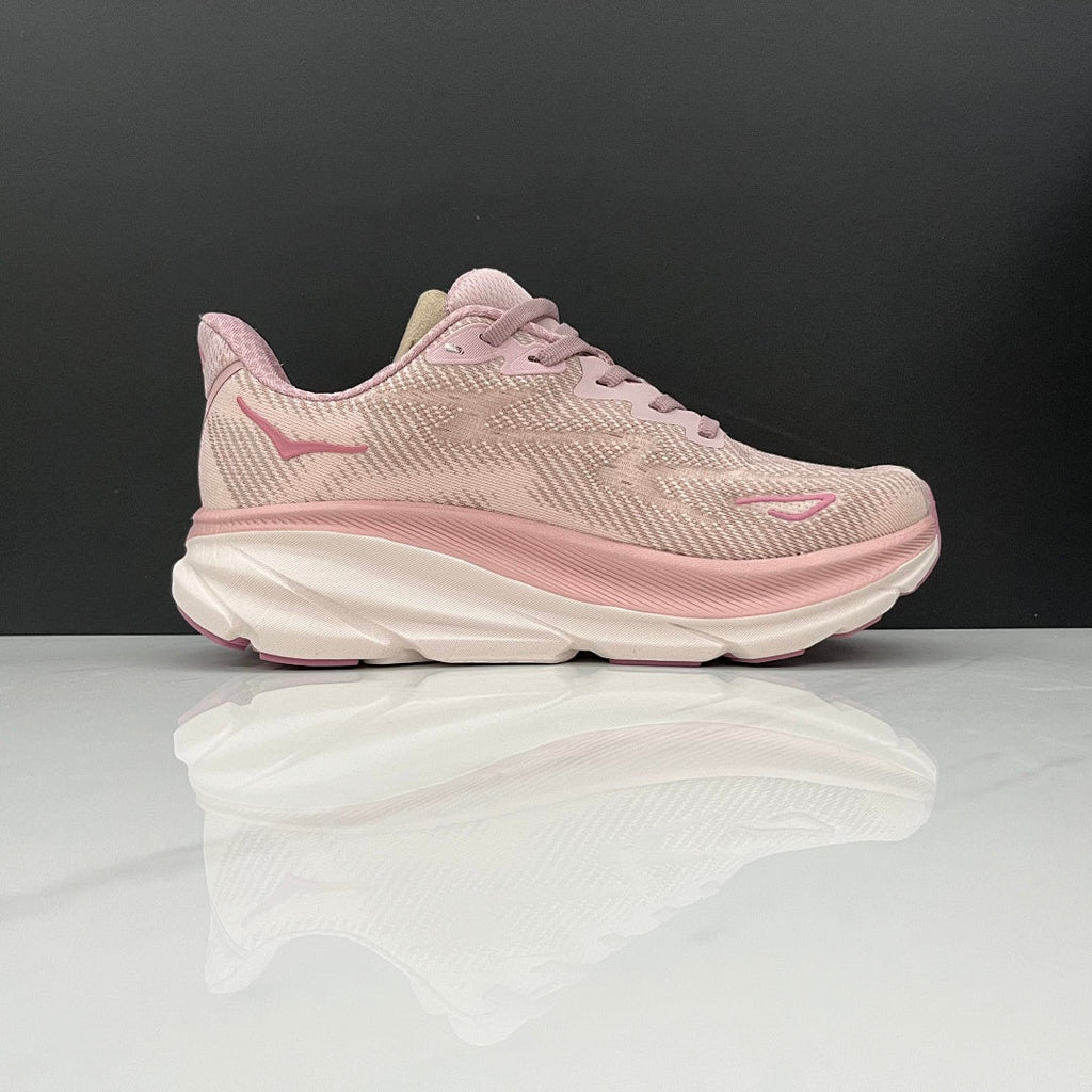 HOKA Clifton 9 Running Shoes in Pink - product image from the listing.