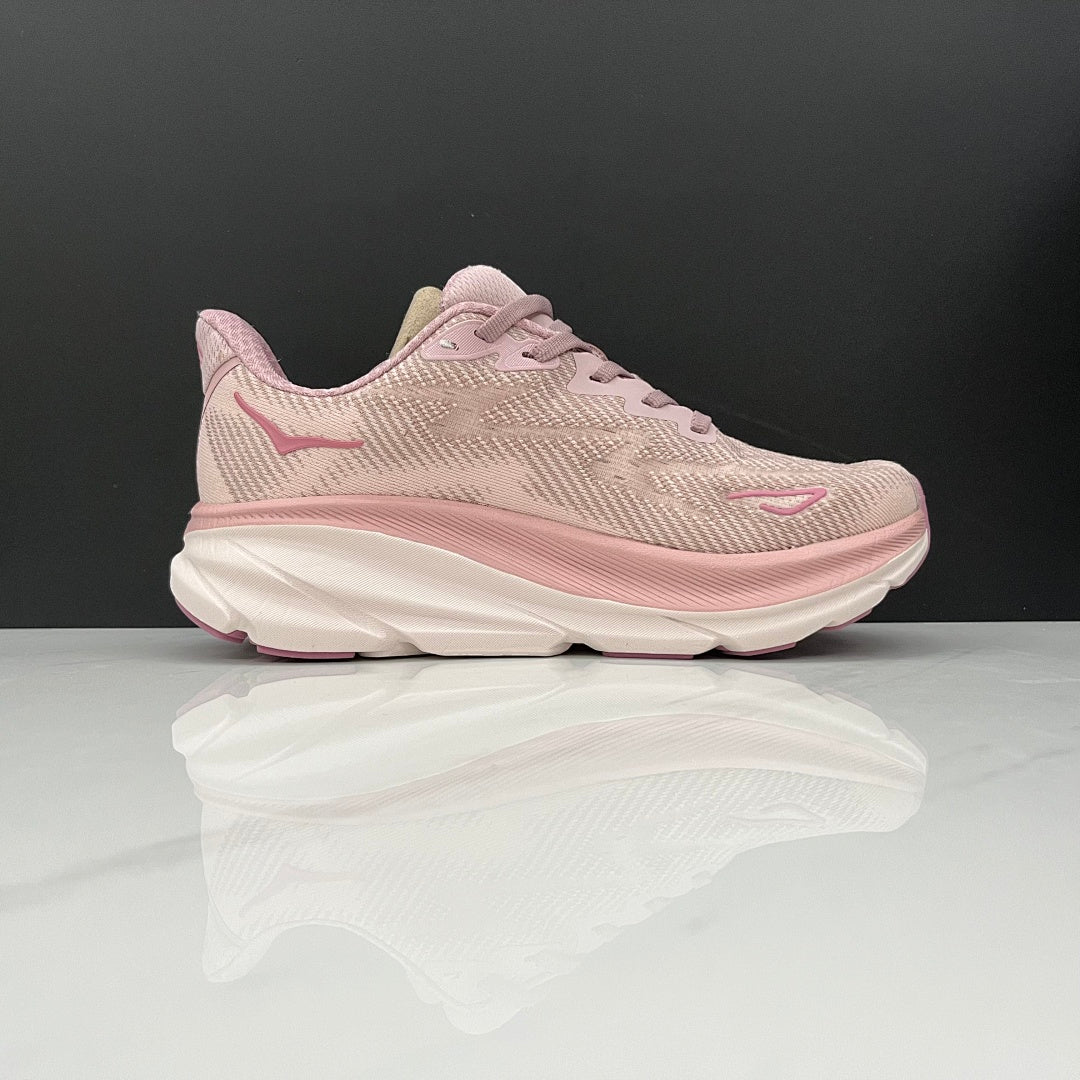 HOKA Clifton 9 Running Shoes in Pink - product image from the listing.
