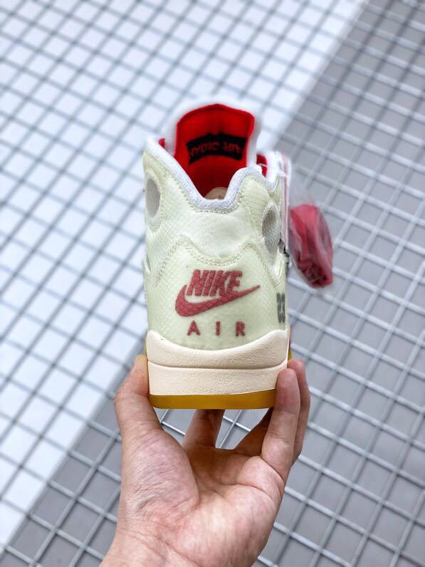 Air Jordan 5 x Off-White Sneakers in Sail CT8480-002 - product image from the listing.