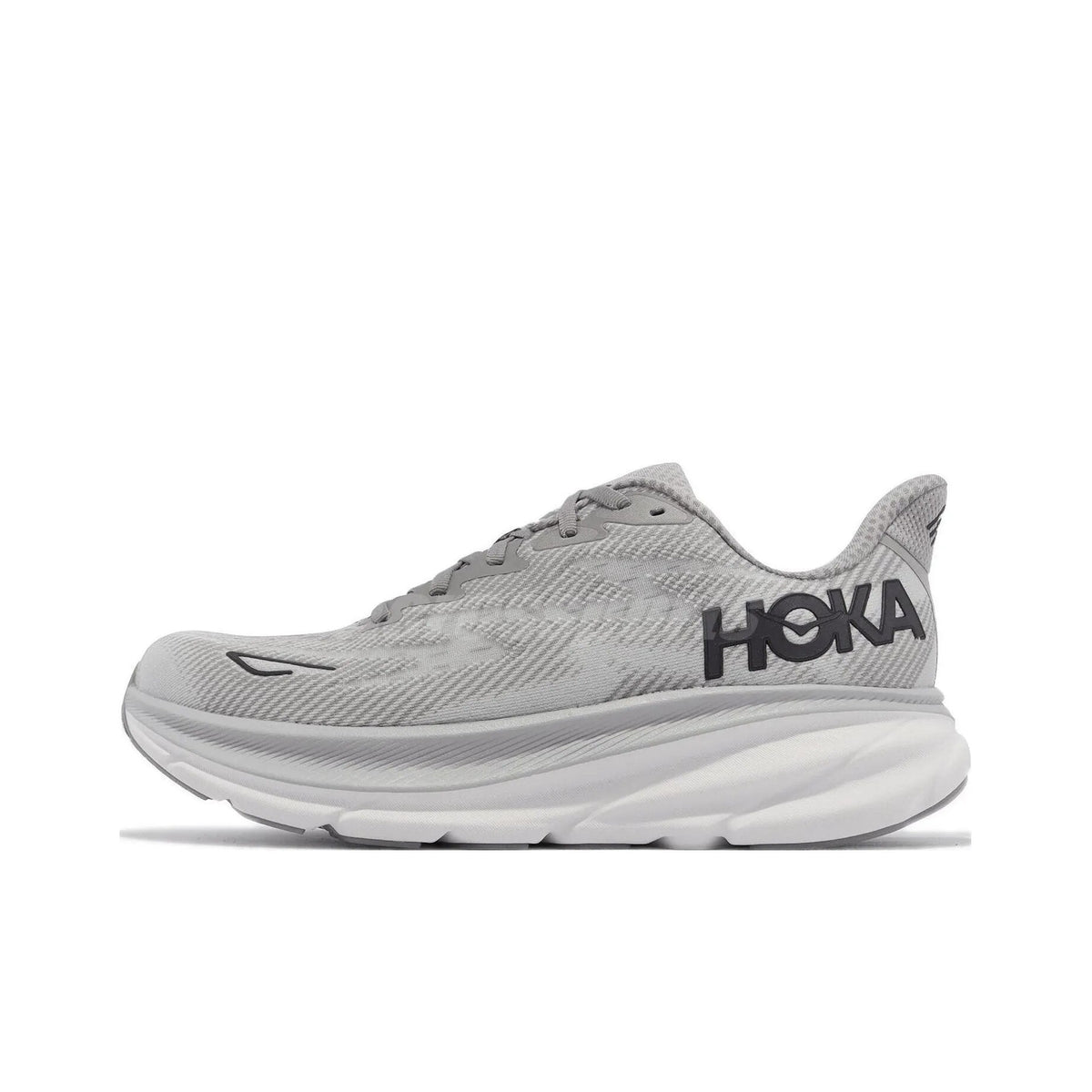 HOKA Clifton 9 Running Shoes in Gray - product image from the listing.