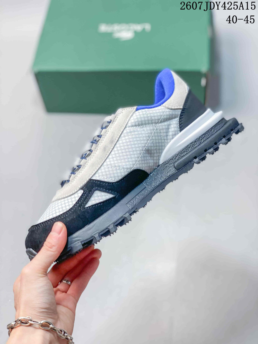 Lacoste Casual Sneakers in White Black Blue 2607JDY425A15 - product image from the listing.