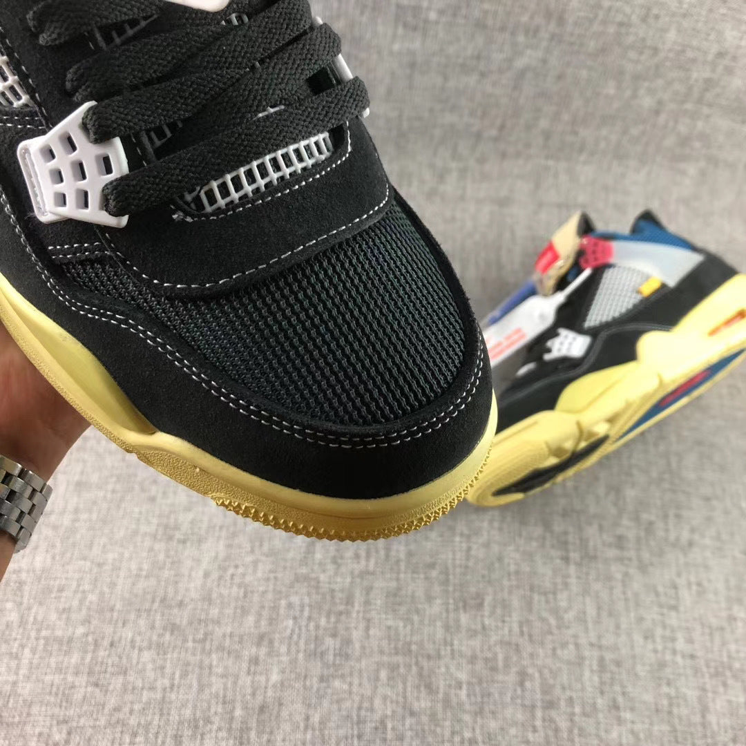 Air Jordan 4 Union LA Off Noir Black Blue Sneakers - product image from the listing.