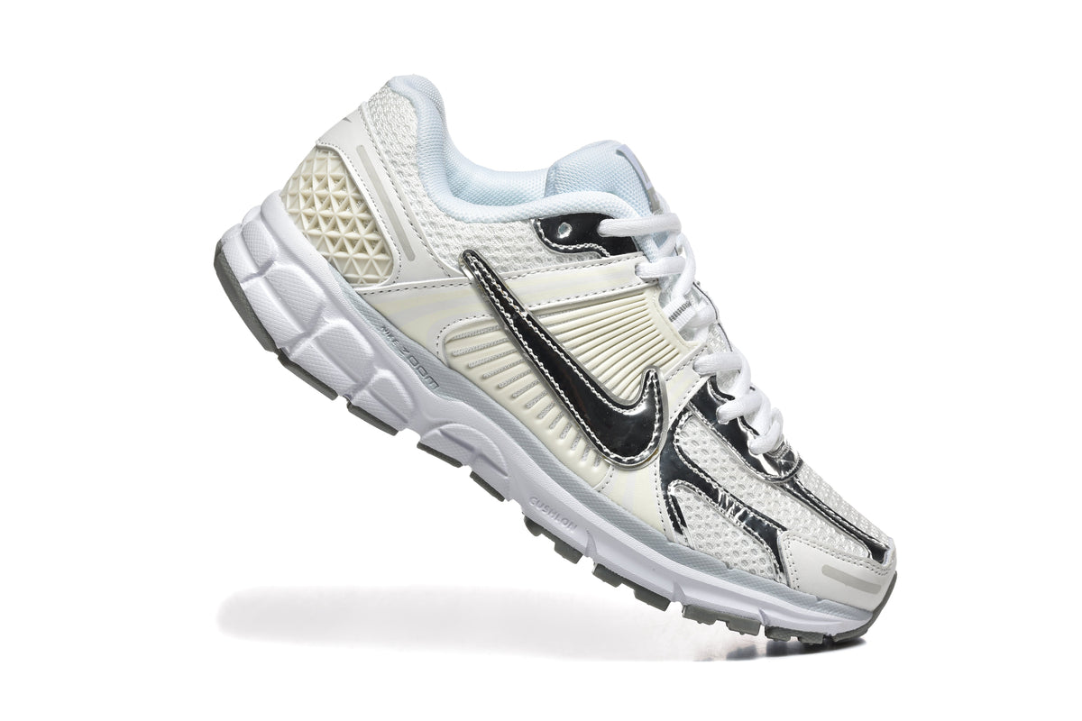 White and Silver Nike Vomero 5 Sneakers - product image from the listing.