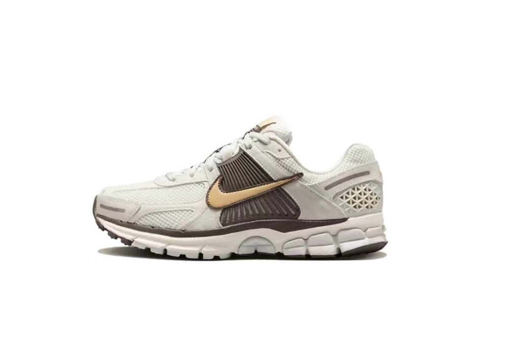 White and Gray Nike Air Zoom Vomero 5 Running Shoes - product image from the listing.