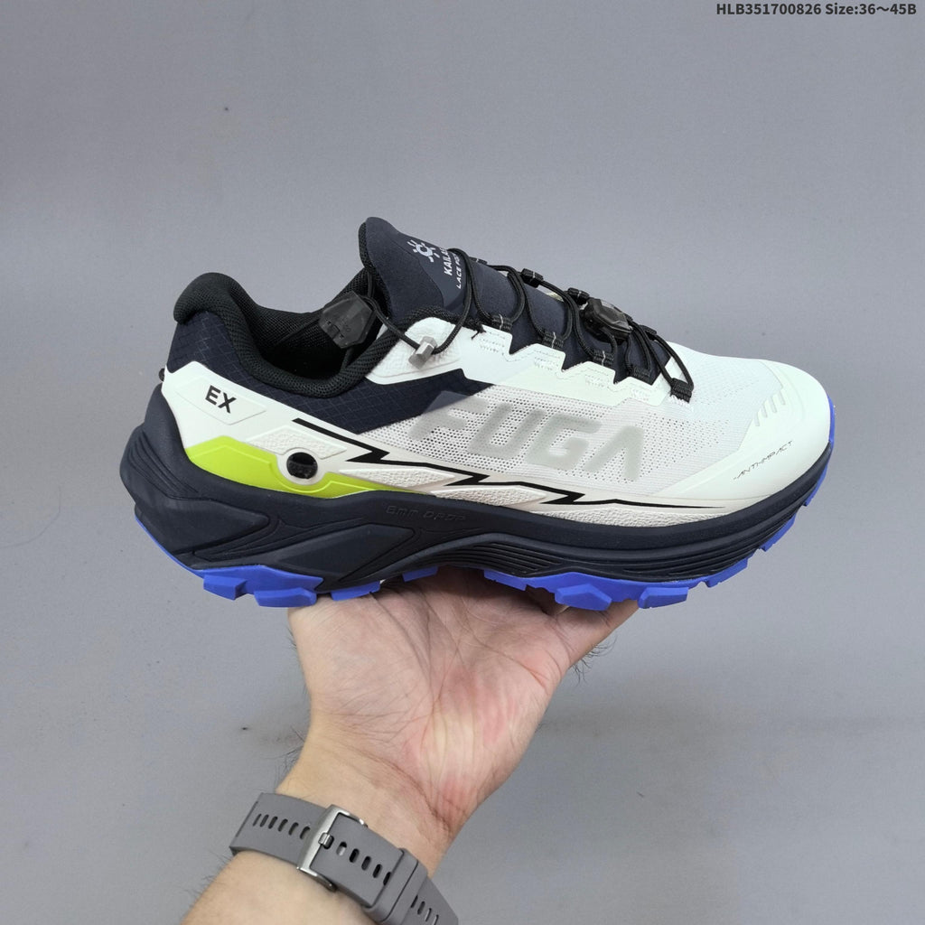 Kailas Fuga EX3 BOA Trail Running Shoes, in White and Navy - product image from the listing.
