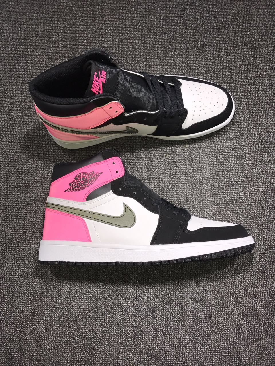 Jordan 1 High Valentine's Day Sneakers in Black Pink - product image from the listing.