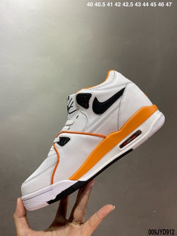 Nike Air Flight 89 Sneakers in White Orange Black - product image from the listing.