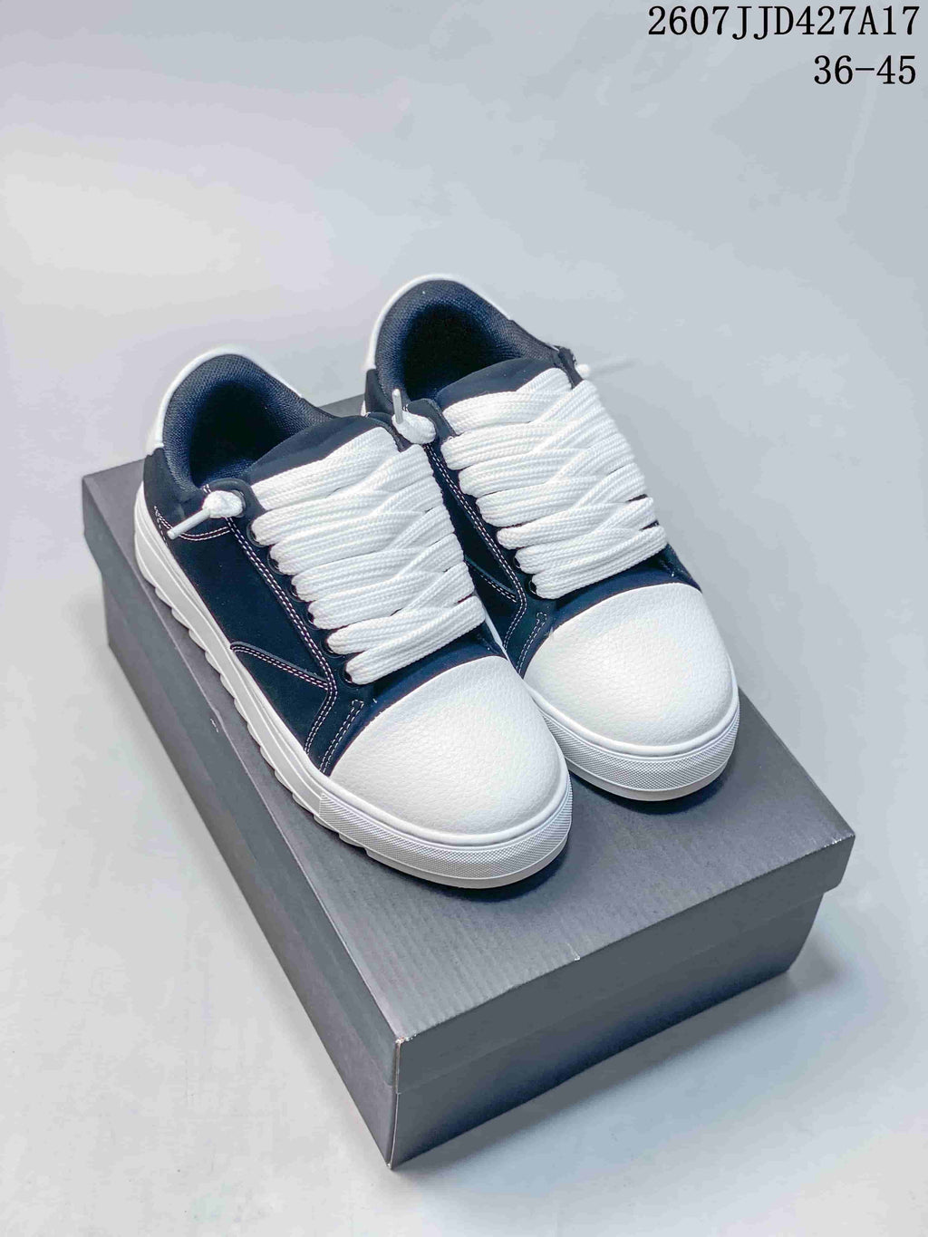 NUMERIS Denim Casual Sneakers in Navy and White 07JJD427A1 - product image from the listing.