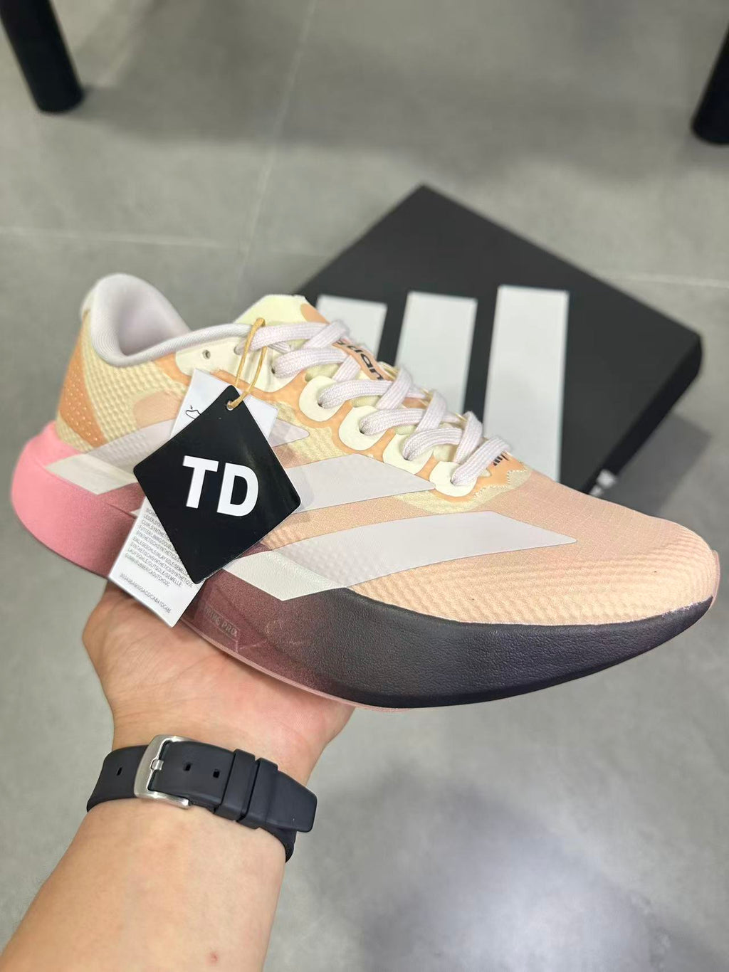 adidas Lightstrike Pro Running Shoes in Pink and Black KK5018 - product image from the listing.