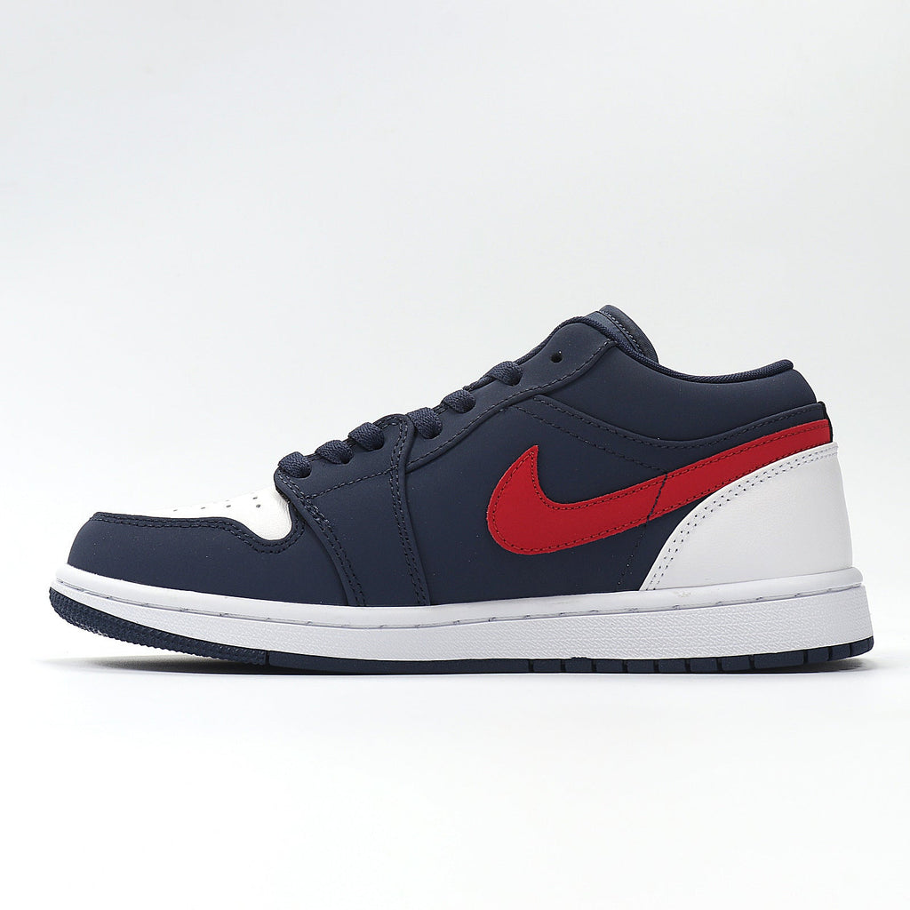 Jordan 1 Low Patriot in Navy Red White CZ8454-400 - product image from the listing.