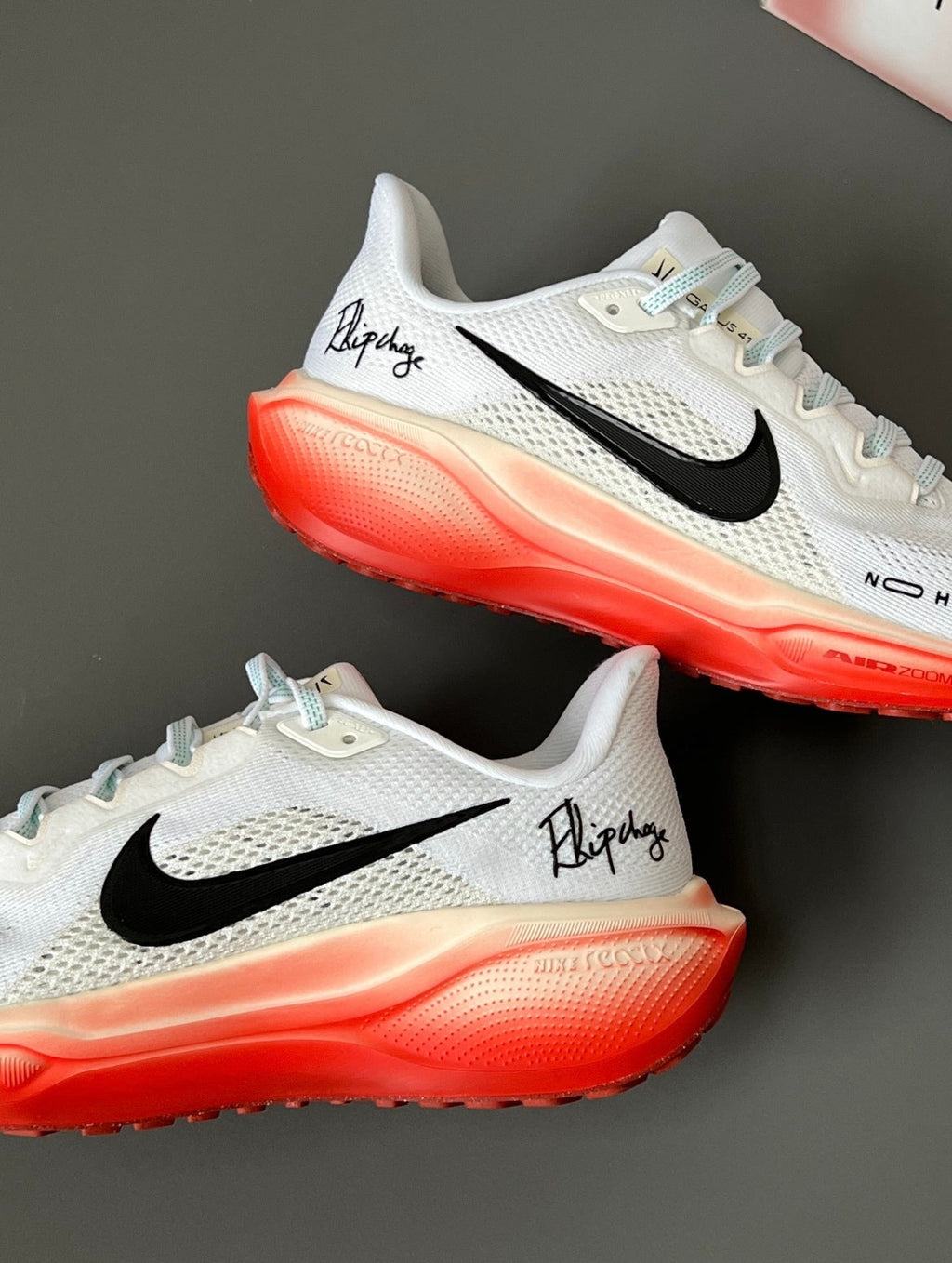 Nike Pegasus 41 Running Shoes in White Orange HJ7037-100 - product image from the listing.