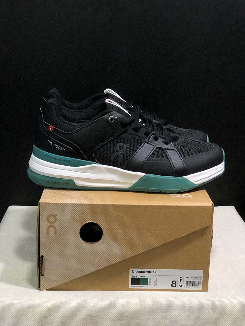 On The Roger Clubhouse Pro Sneakers in Black Green - product image from the listing.
