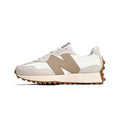 White and Taupe New Balance U327LZ Sneakers - product image from the listing.