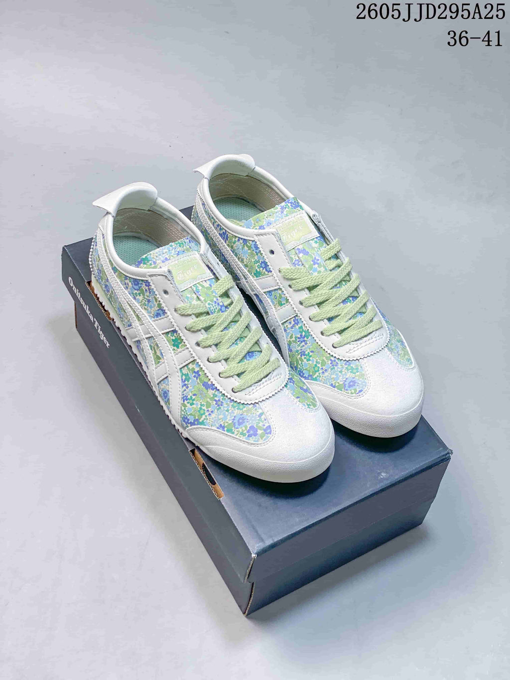 Onitsuka Tiger Floral Sneakers in Pink and Green JD295A25 - product image from the listing.