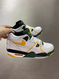 Nike Air Flight 89 Seattle Sneakers in White Green Yellow - product image from the listing.