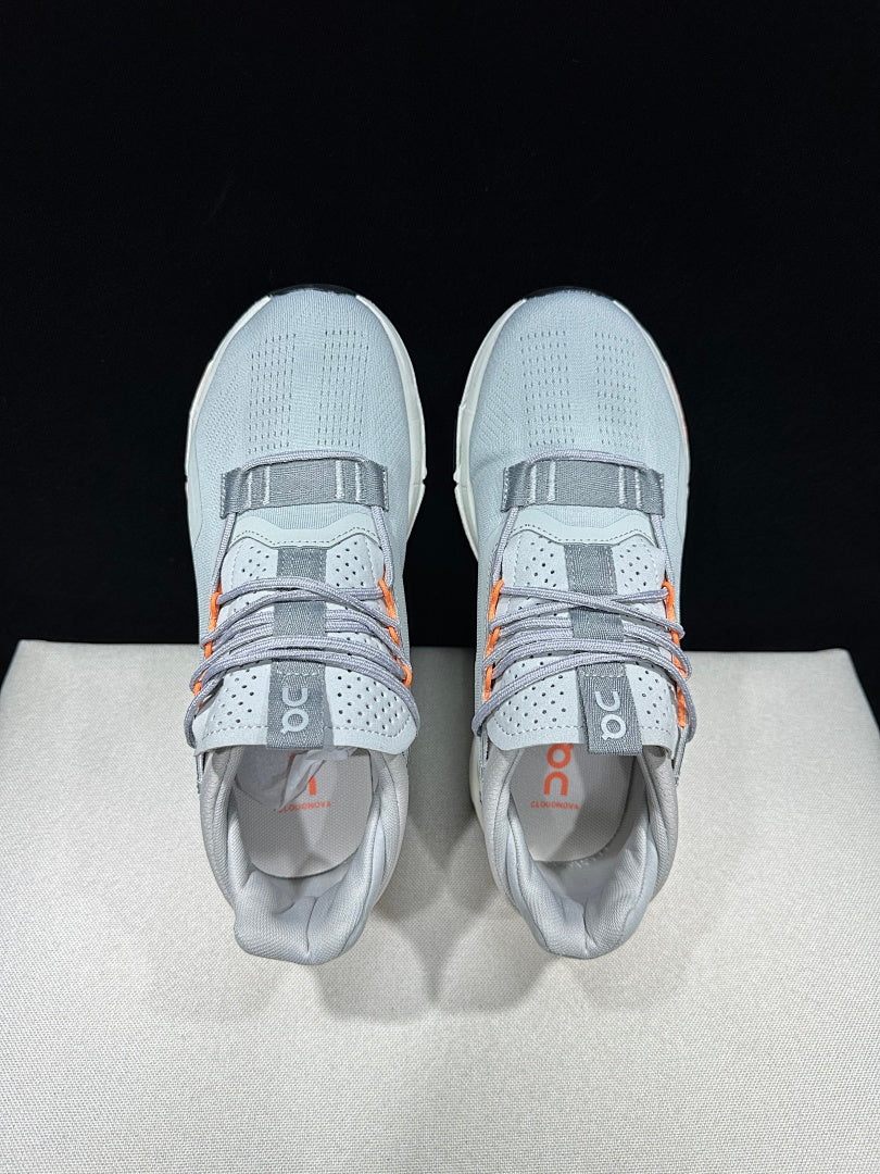 On Cloudnova 2 Sneakers in Gray and Orange - product image from the listing.