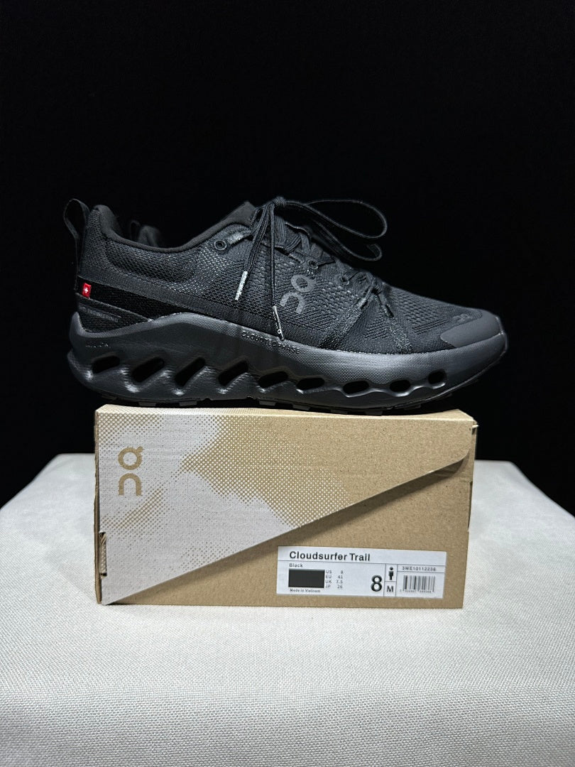 On Cloudsurfer Trail Trail Running Shoes in Black - product image from the listing.