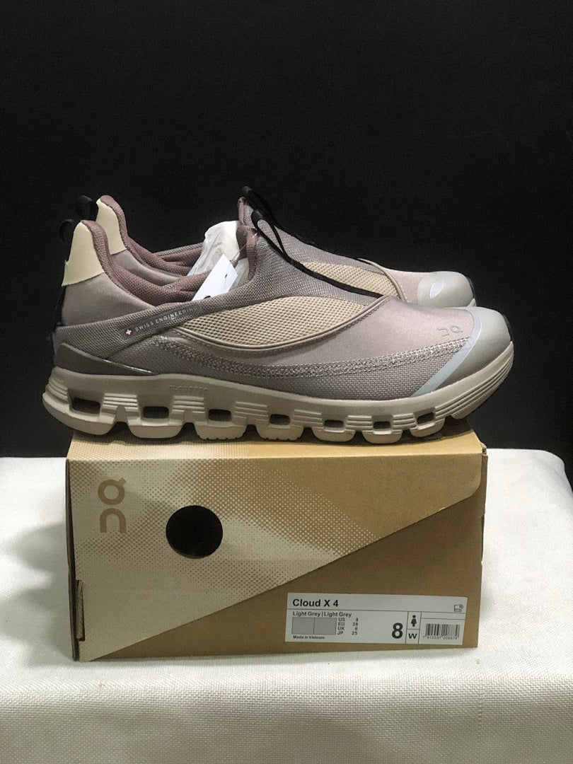 Light Grey and Beige On Cloud X 4 Coast Sneakers - product image from the listing.
