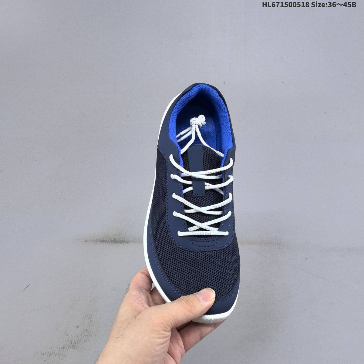 ECCO HL671500518 Navy Mesh Lace-Up Trainers - product image from the listing.
