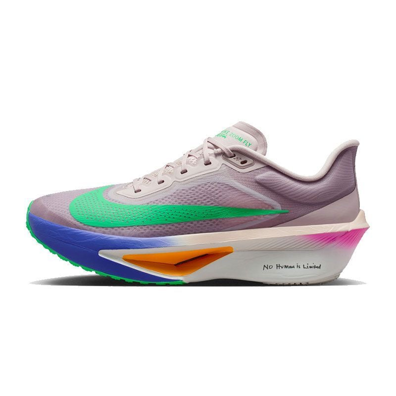 Nike Zoom Fly Running Shoes in Light Purple Green - product image from the listing.