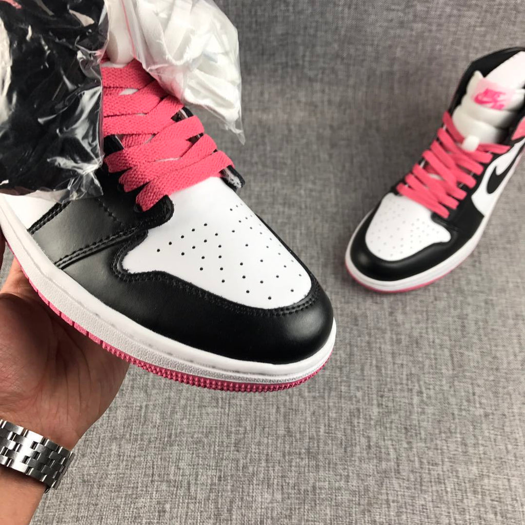 Air Jordan 1 High Sneakers Pink Black White 861428-101 - product image from the listing.