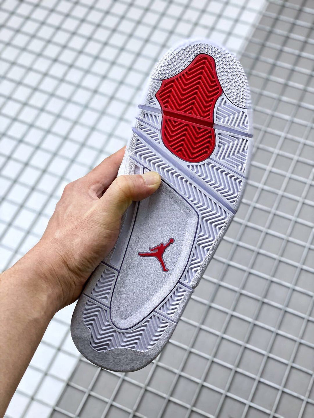 Air Jordan 4 Red Metallic White Red Sneakers - product image from the listing.