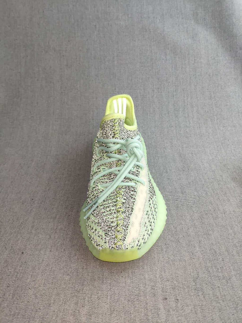 Lime Green and Mint Yeezy 350 V2 Knit Sneakers - product image from the listing.