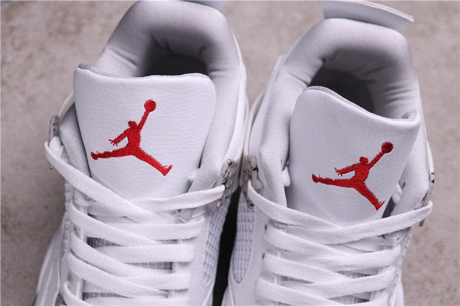 Air Jordan 4 CT8527-100 White Gray Speckled Sneakers - product image from the listing.