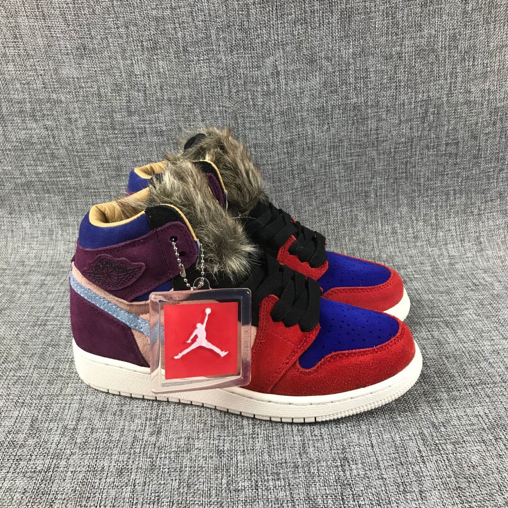 Jordan 1 High Christmas Sneakers in Red Multicolor - product image from the listing.