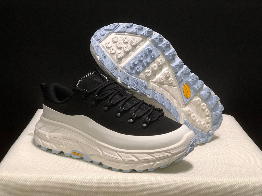 HOKA ONE ONE Tor Summit Black White Trail Trainers - product image from the listing.