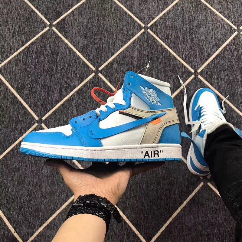 Air Jordan 1 High Sneakers in Off-White University Blue - product image from the listing.