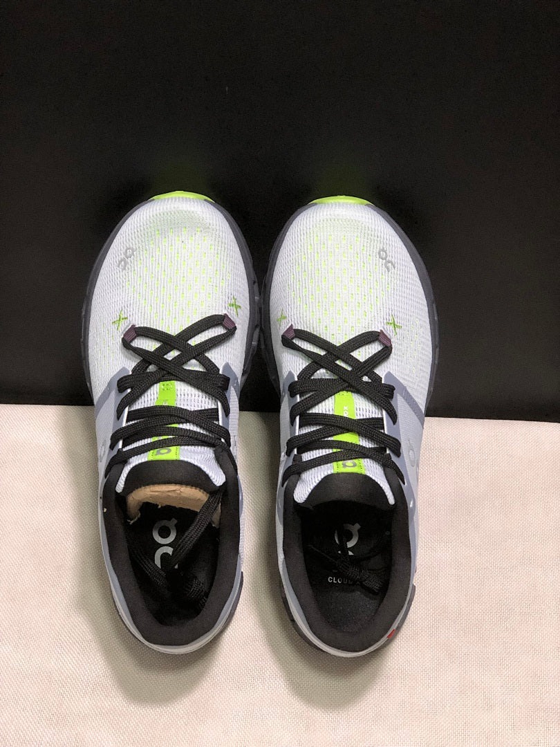 Gray and Lime On Cloud X 4 Sneakers - product image from the listing.