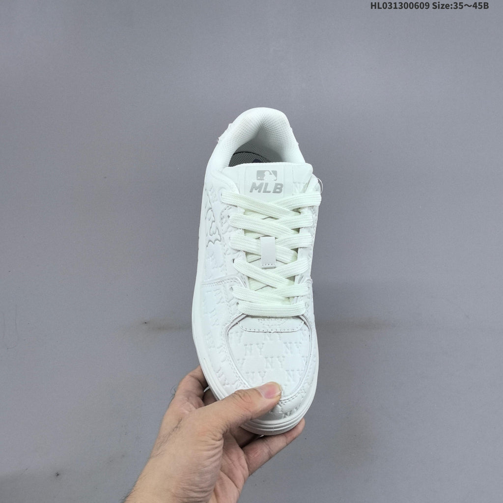 White MLB NY Low-Top Platform Sneakers - product image from the listing.
